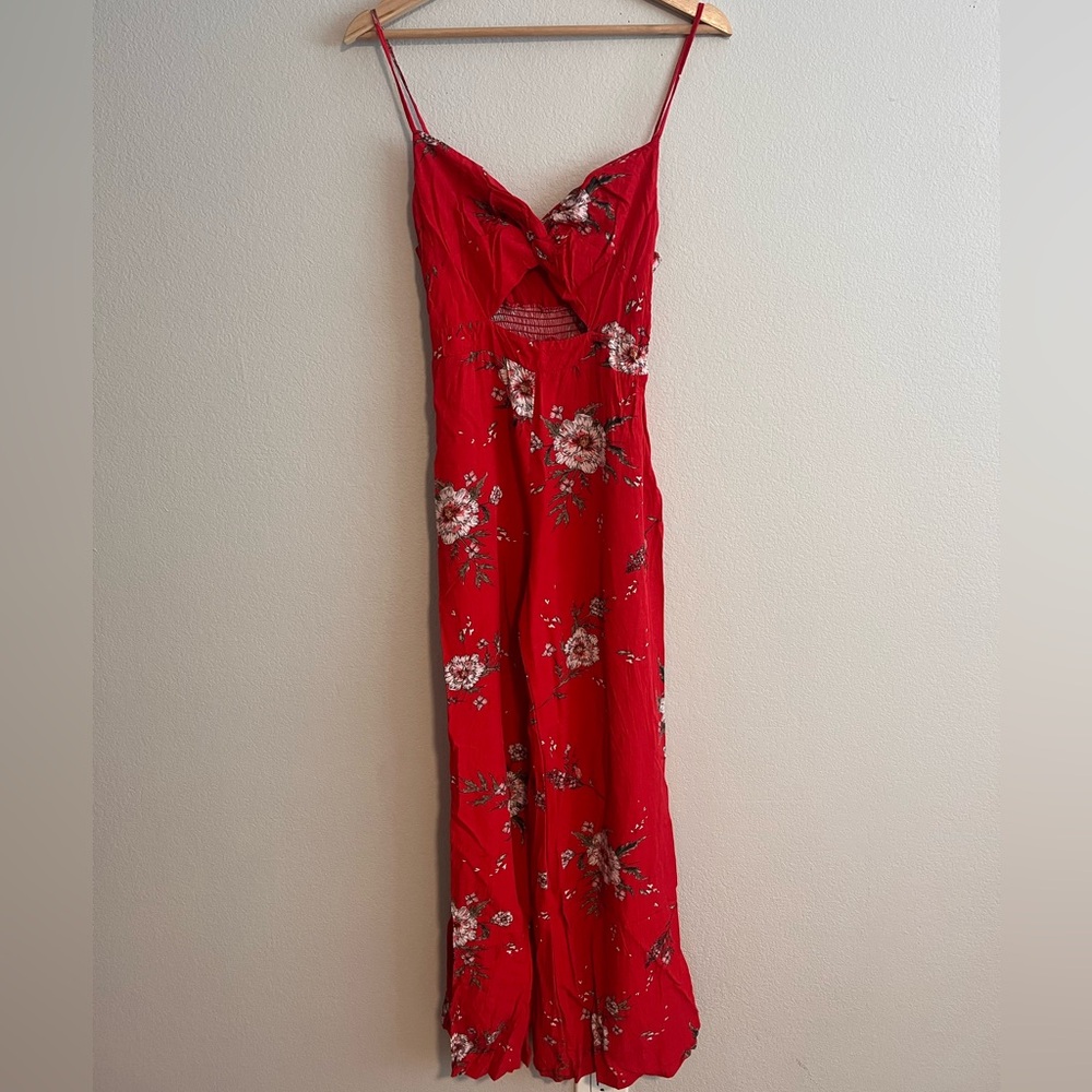 Lush red romper jumpsuit